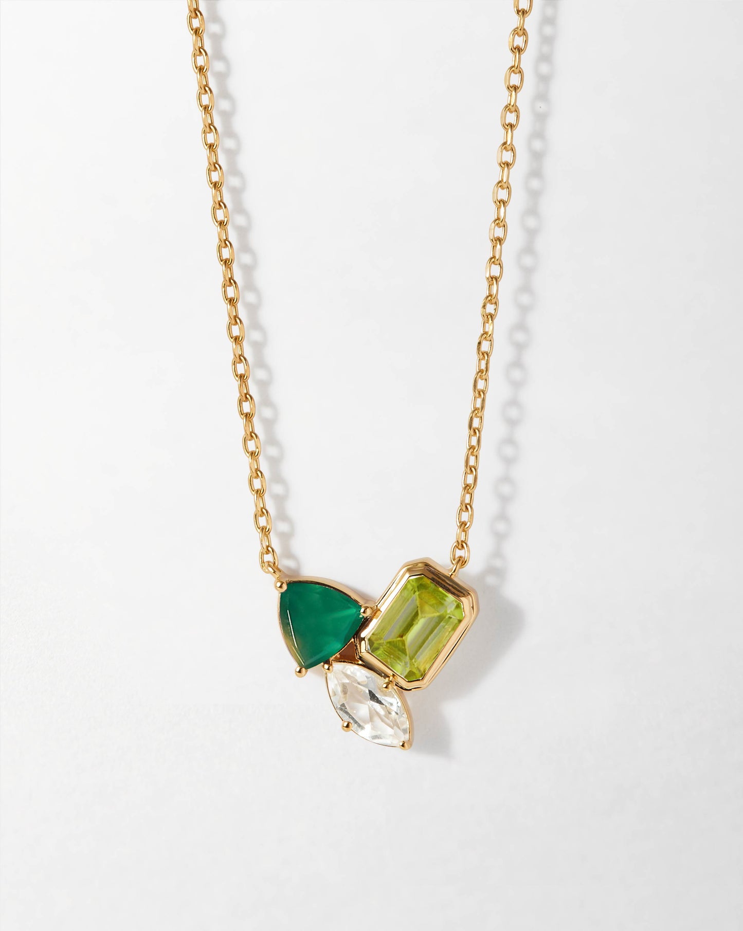 Trinity Green Gemstone Necklace