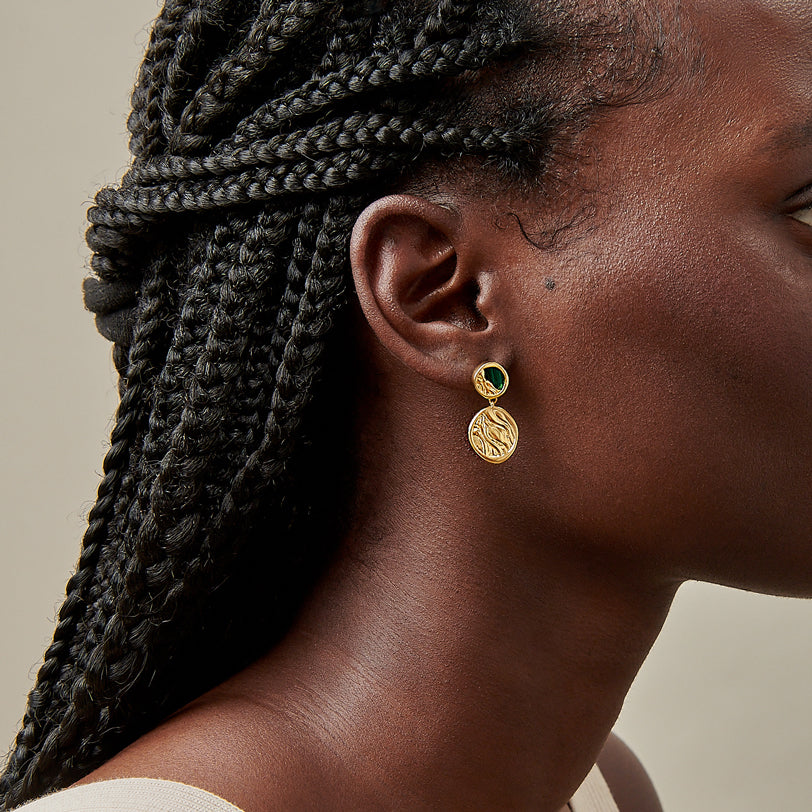 Malachite Drop Earrings