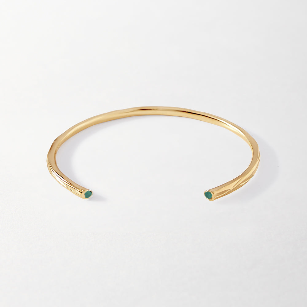 Textured Emerald Cuff